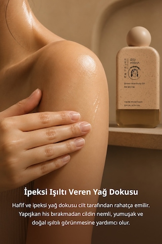Midha Brown Rice Esmer Pirinç Özlü Besleyici ve Nemlendirici Vücut Yağı 200 ML