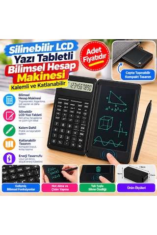 Silinebilir Lcd Yazı Tabletli,kalemli Katlanabilir Bilimsel Hesap Makinesi Aklby-bsva58 Diğer