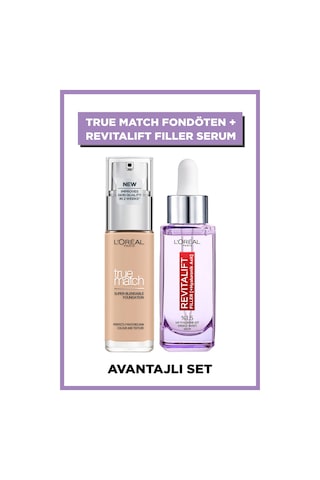 L'Oreal Paris Revitalift Filler %1.5 Saf Hyaluronik Asit Serum 30 ML + True Mat Fondöten