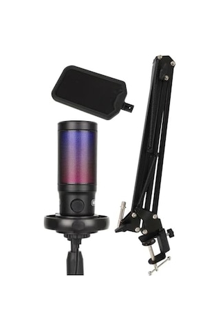 V6 Rgb Set Usb Oyuncu Ve Yayıncı Mikrofonu Condenser Stüdyo Kayıt Gaming Tiktok Twitch Canlı Yayın Discord Youtube