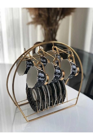 Magic Objects Gold Fincanlık - Gold 6lı Fincan Standı Gold