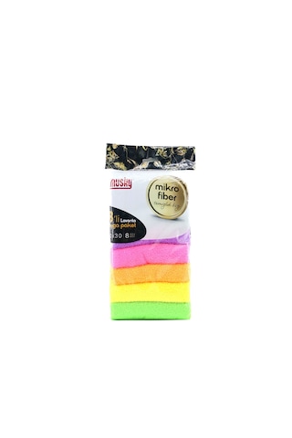 Go İthalat Lavanta 8pcs Mikrofiber Temizlik Bezi Çok Renkli