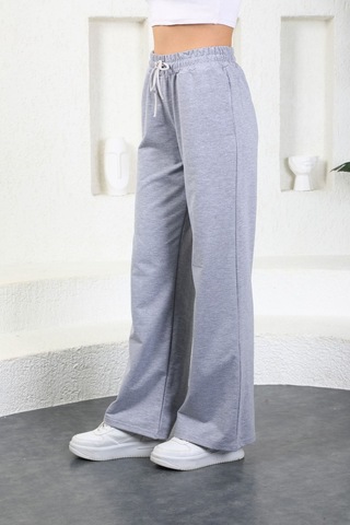 Kallima Gri Mevsimlik Salaş Rahat Bol Paça Kadın Eşofman Altı Gri
