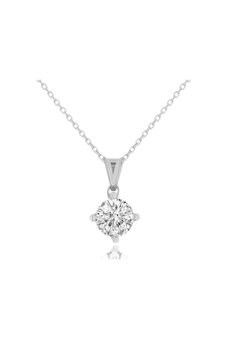 Chavin 1 Carat Swarovski Tektaş Gümüş Kadın Kolye Dh16By