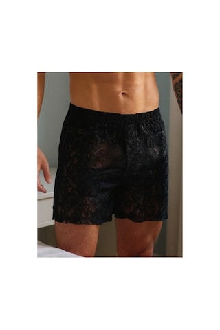 Qmen Style Erkek Dantel Boxer Siyah