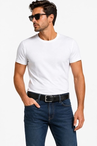 Ertaş Trend Store Erkek Hakiki Deri 4.5 CM Klasik ve Kot Pantolon Kemeri Metal Tokalı Siyah Çok Renkli