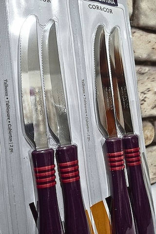 Tramontina Lazer Kesim Kahvaltı Bıçağı 6 Adet-mor Mor