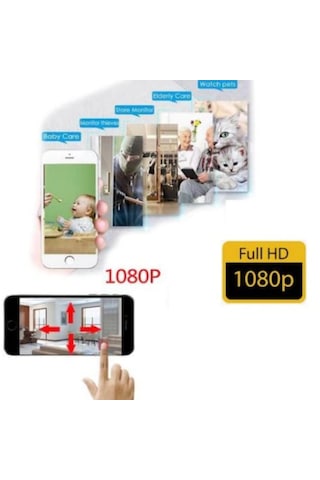 Kablosuz Kamera 1080p Harekete Duyarlı 360 Derece 2mp