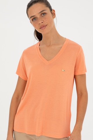 U.S. Polo Assn. Kadın Somon V Yaka Tişört 50286055-VR047