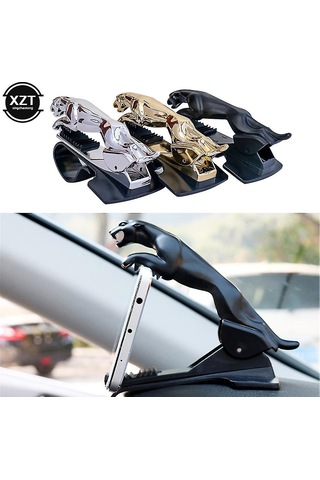 Cool Jaguar Cheetah Hud Araç Telefon Tutucu Leopar Cep Telefonu Gps Standı 360 Derece Montaj Ayarlanabilir Kelepçe Tutucu Aksesuarları Siyah