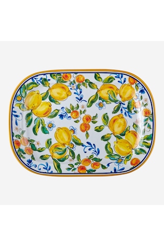 Mavi Melamin Servis Tabağı 44 Cm