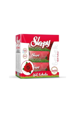 Sleepy Gül Kokulu Bebek Islak Havlusu 3'Lü Paket 150'Li