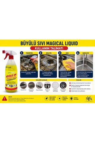 Nya Group Büyülü Sarı Sıvı 750 Ml + 4'lü Mikrofiber Bez Temizlik Seti 0