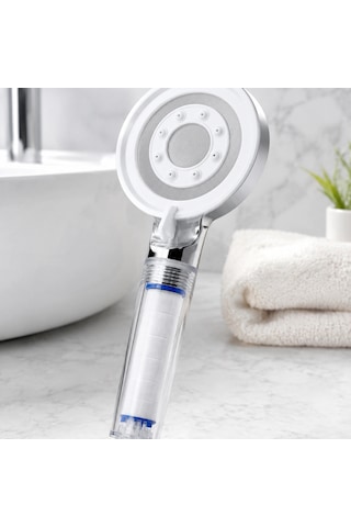 Şeffaf Filtre Hazneli Duş Başlığı Güçlü Akışlı Pratik Banyo Duşu Çok Renkli