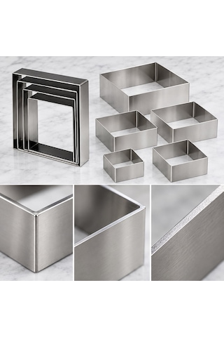 Fida Pasta Çemberi Kare Argon 1,2mm Yükseklik 7 Cm - 10 Adet 28x28 Cm Inox
