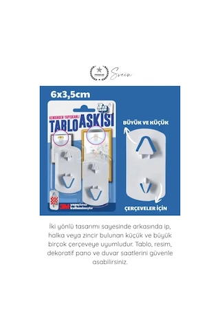 Tablobandı Yapışkanlı Çivisiz Tablo Askısı 3m Güçlü Duvar Askı Aparatı Çerçeve Resim Saat Dekorasyo Beyaz