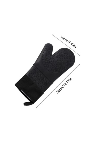Lexroo Silikon Fırın Eldiveni, Isıya Dayanıklı Mutfak Eldiveni, 37cm Çok Renkli