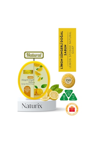 Naturix Limon Peeling Etkili Cilt Arındırıcı Limon Süngerli Sabun 150 G