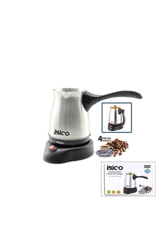 Çelik Elektrikli Cezve Türk Kahve Makinesi - 4fincan 400ml Kablosuz Kullanım- 360 Döner 600w Mtf-002 5250