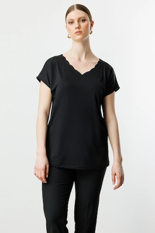On Fashion Dilim Yaka Kadın Basic Bluz 25y.on.blz.51393.01 Siyah