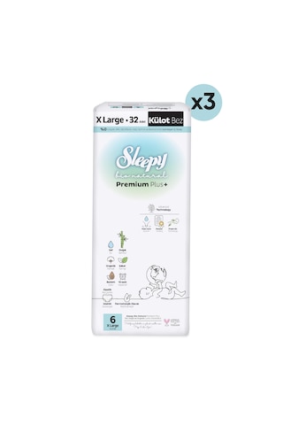 Sleepy Bio Natural Premium Plus Avantajlı Paket Külot Bez 6 Numara Xlarge 96 Adet