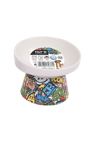 M-pets Urban Style Seramik Kedi Mama Ve Su Kabı Color Mix 250 Ml 12x12,5x9,5 Cm 244-51022.02