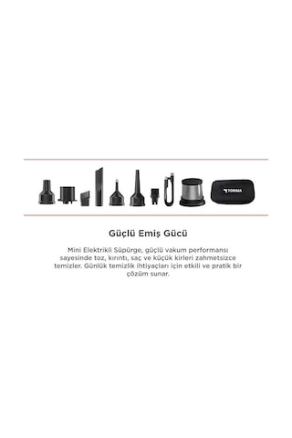 Torima LT102 22.000 PA Güçlü Emiş Usb-c Şarjlı Araç İçi El Süpürgesi (İthalatçı Garanti)