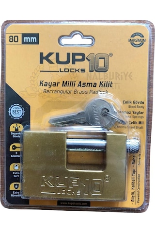 Kupa Kayar Milli Asma Kilit Sarı 80 Mm.