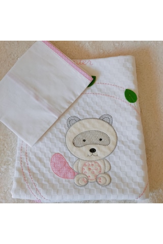 %100 Pamuk Desenli Bebek Pike & Yastık Başı