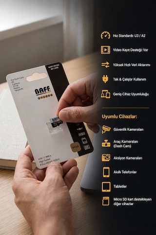 64 Gb Micro Sd Kart U3 A2 4k Ultra Hd Destekli Yüksek Hızlı Hafıza Kartı Güvenlik Kamerası & Araç Kamerası Uyumlu