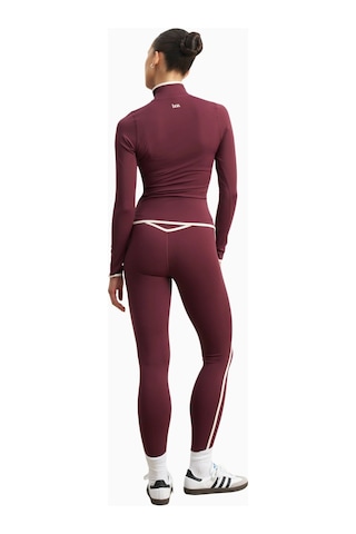 Because Of Alice Base Contrast Trim Zip Up Jacket Şekillendirici Kontrast Detaylı Kadın Ceket Bordo