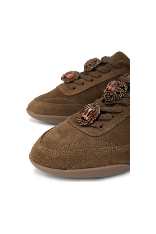 Tamer Tanca Kadın Hakiki Deri Kahverengi Sneakers & Spor Ayakkabı 1009 1453 Bn Ayk Sk26-27 Sıgaro Suet