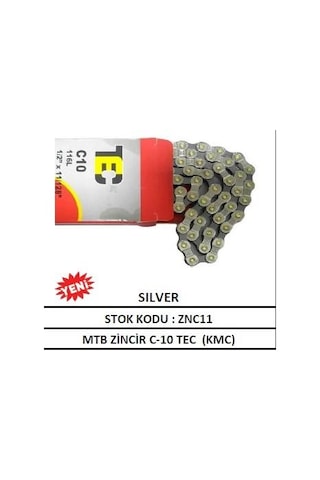 Mtb Zincir C-10 Tec (Kmc) Sılver Mtb 10 Vites Uyumlu Zincir 30 S Siyah