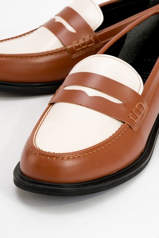 Luvishoes Luvi Shoes Choos Taba Krem Kadın Loafer Ayakkabı Çok Renkli - Taba
