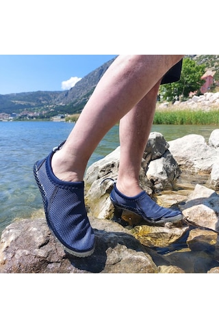 Serabien M Lacivert Kaydırmaz Taban Havuz Deniz Sörf Ayakkabısı 001