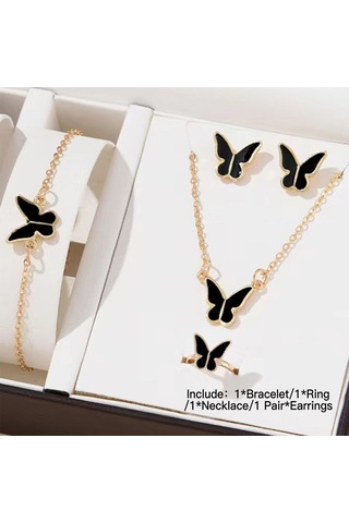 Butterfly Takı Kadınlar İçin Hediye Setler Charm Bilezik Alaşım Takı Kiti Kadınlar Günü Anneler Günü Hediyesi Çok Renkli