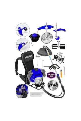 Graizer 58 Cc 11000 Rpm Sırt Tipi Benzinli Çalı Çim Biçme Tırpan