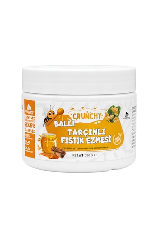 Mustang Nutrition Ballı Tarçınlı Crunchy Fıstık Ezmesi 350 Gr 24,40 Gr Protein + 40 Gr Fıstık Ezmesi Hediyeli