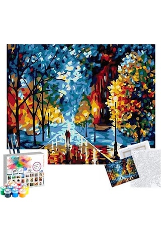 Sayılarla Boyama Seti 40 X 50 Cm Tuval Şasesine Gerili Sonbahard