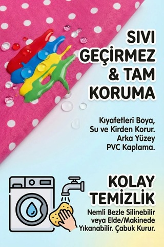 6 Adet Karışık Çocuk Önlüğü Kreş Anaokulu Etkinlik Boyama Önlüğü Sıvı Geçirmez Süngerli 2-8 Yaş