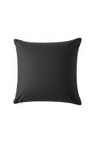 Perkoa Polyester Kırlent Kılıfı Dolgulu 40x40 Cm Fermuarlı, Yıkanabilir, Renk Solmaz Yumuşak Doku Siyah