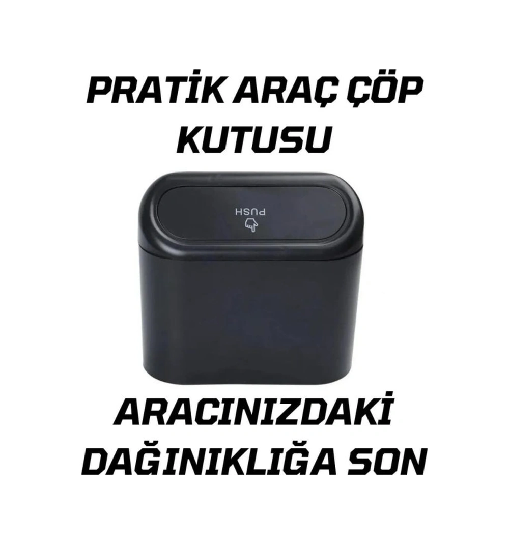 Araba Çöp Kutusu Portatif Araç Içi Taşınabilir Kapaklı Organizer Oto Çöp Kovası Ofis Çöp Kovası Siyah