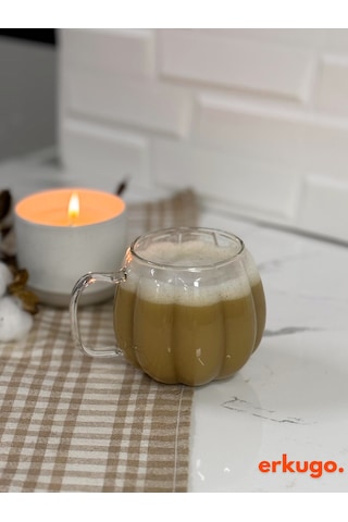 6 Adet Borosilikat Sunum Bardağı, Kahve Bardağı, Isı Dayanıklı Kulplu Meşrubat Bardağı 450 Ml Civelek Şeffaf