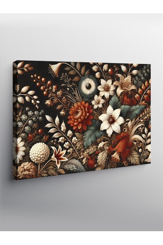 Kanvas Tablo Koyu Çiçek Deseni 100cmx140cm