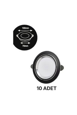 K2 Kdl110 Siyah-krom Kasa Üç Fonksiyonlu Spot 5w -10 Lu Paket Siyah - Krom