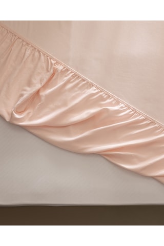 Madame Coco Ciel Tek Kişilik Plus %100 Pamuk Lastikli Saten Çarşaf - Açık Pudra 8684427179710 Çok Renkli