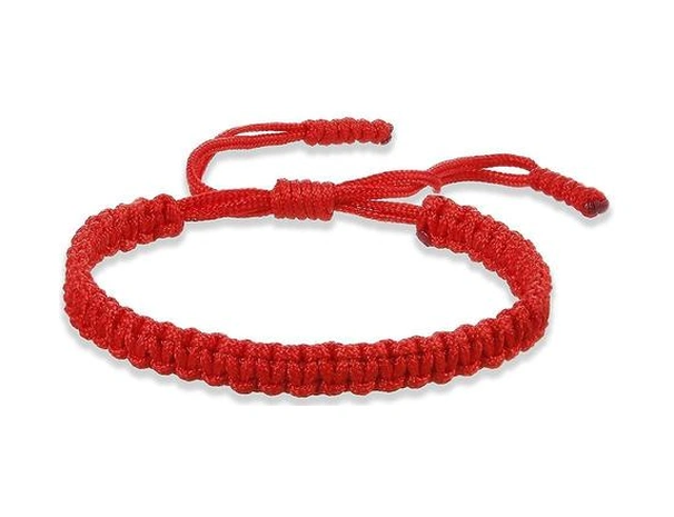 Etnik Tibet Buda, Dokuma Muska Çok Renkli Bilezikler, Kadınlar Kırmızı Altın - Bej