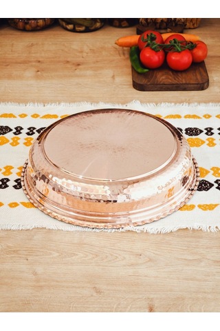 Modabakır Bakır Derin Servis Tabak Kase 24 Cm Model:ff4525ı Bakır