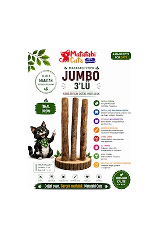 Jum .3 Lü Stıck-doğal Kedi Oyuncağı ,diş Temizleme,kedi Kemirme Çubuğu