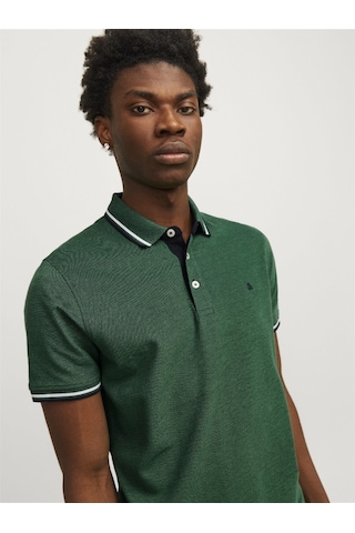 Jack & Jones Jack&jones Paulos Erkek Yeşil Klasik Yaka Polo Tişört 12136668-GRN Yeşil